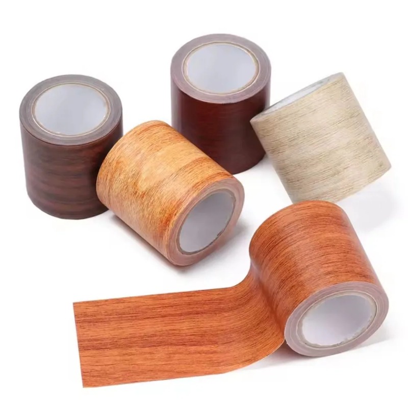 Xfasten Woodworking Tape - 4,5M/Rolle Realistisches Holzmaserung-Klebeband Selbstklebende Bodenrenovierungs-Sockelleiste Aufkleber