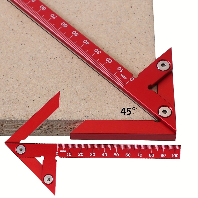 Woodworking Marking Gauge - Mittelpunktfinder-Linienmesser 45/90 Grad Winkelmarkierungslineal, Holzbearbeitungs-Winkellineal, Zimmermanns-Mess-