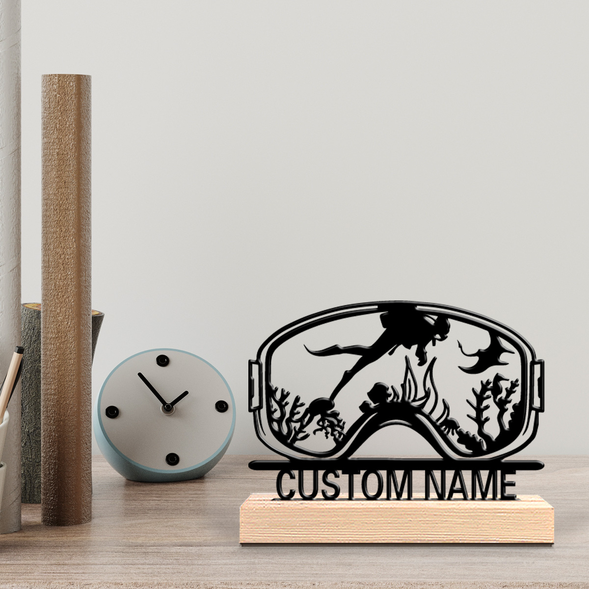 Woodworking Room - 1 Stück Niedliche Personalisierte Taucher-Wanddekoration mit