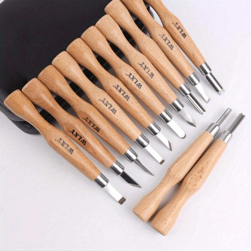 Woodworking Knives - Set mit 12 professionellen Holzschnitzmeißeln und