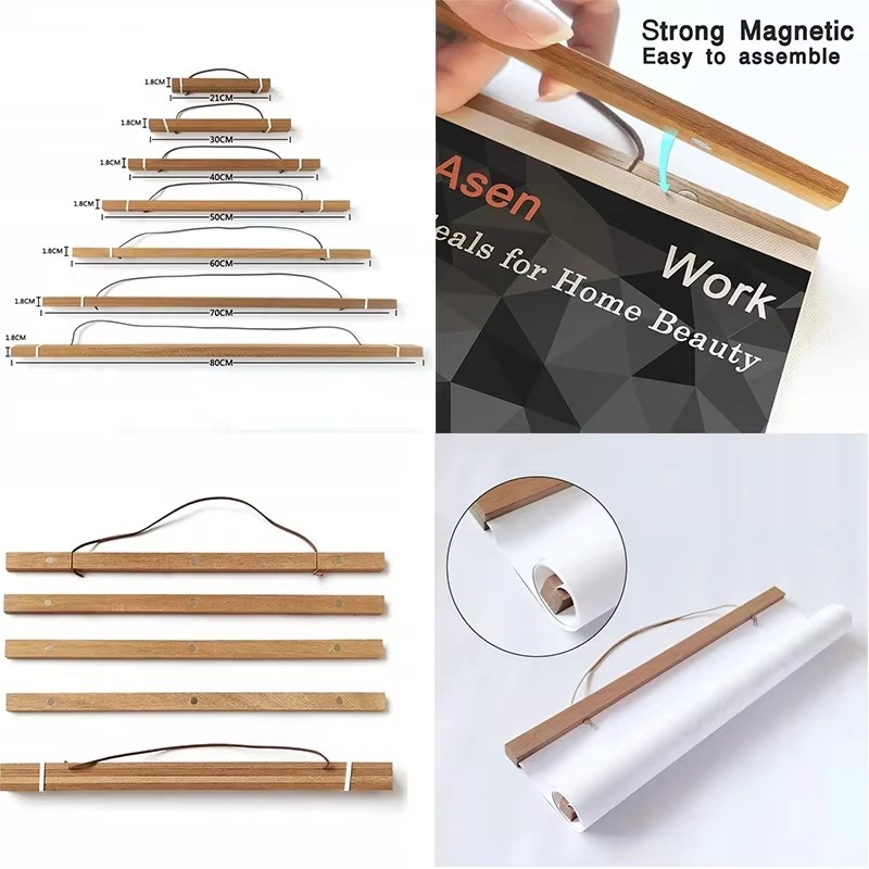 Woodworking Room - 21–90 cm magnetische hölzerne Bild-Poster-Aufhänger, Rahmen,