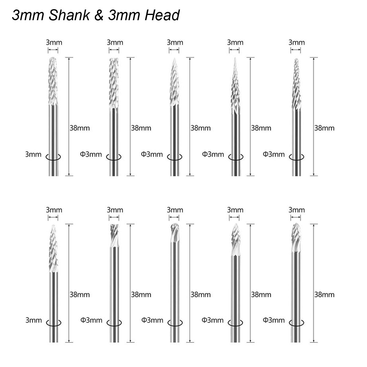 3 mm Schaft, Wolframkarbid-Frä – Woodworking Rasps And Files Bewertung und Preis