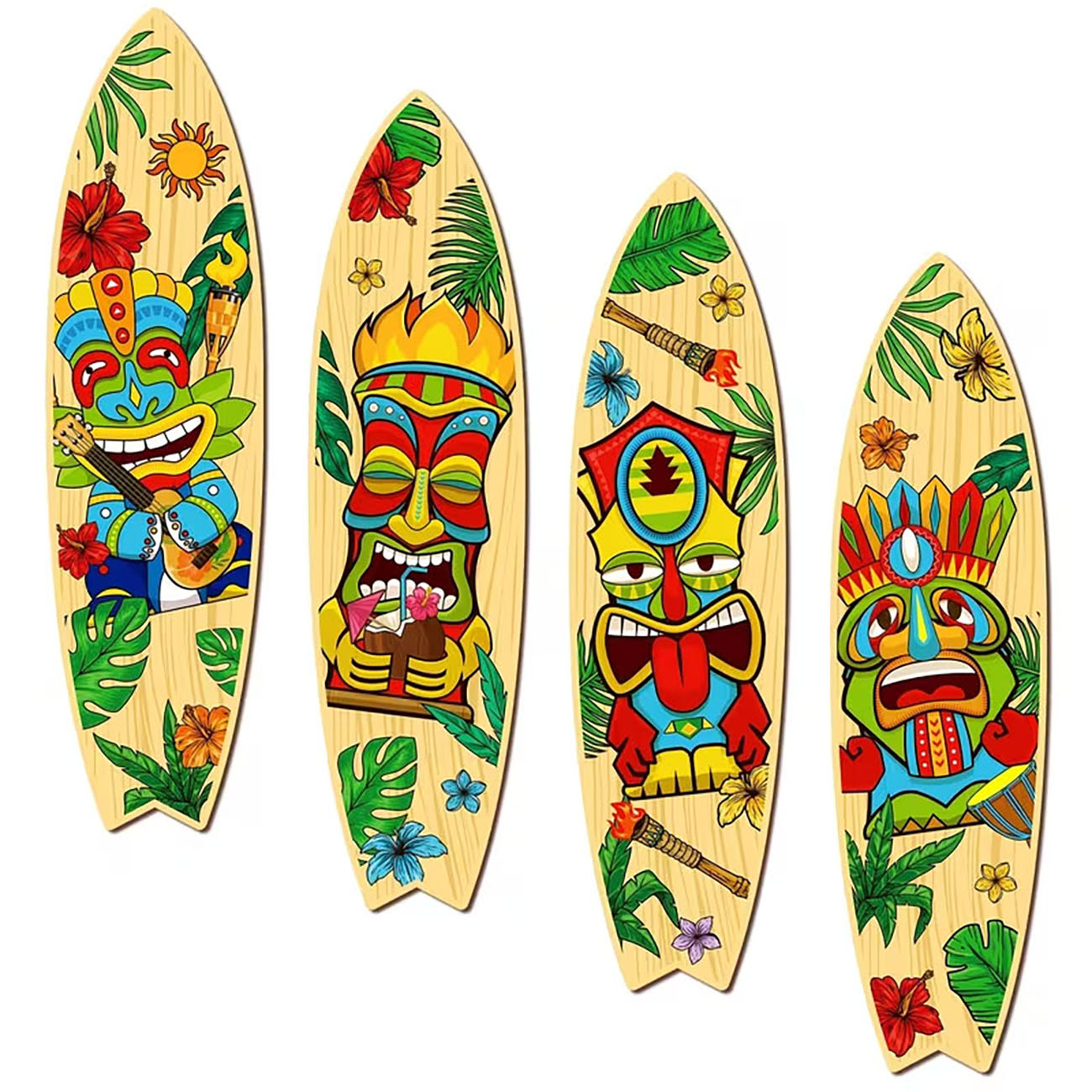 4-teilige Tiki-Masken Surfbret – Xfasten Woodworking Tape Bewertung und Preis