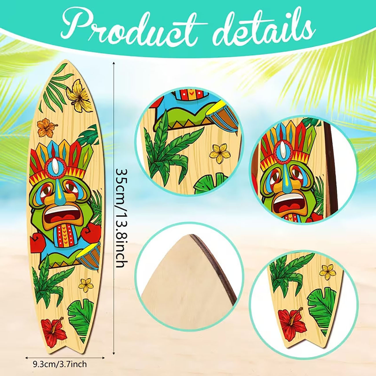 4-teilige Tiki-Masken Surfbret – Xfasten Woodworking Tape Bewertung und Preis